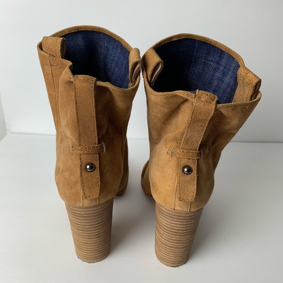 French Connection Suede Leather Heeled Booties 7.5 - Picture 3 of 8